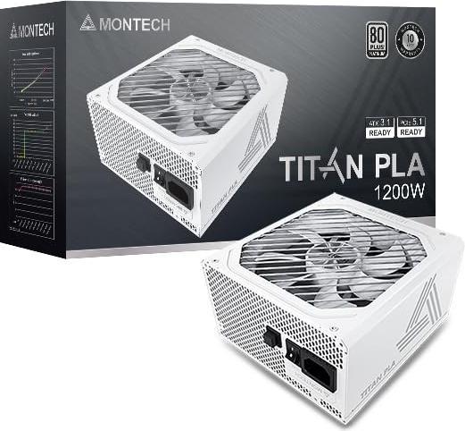 Actual product image Montech Titan PLA 1200W - 80 PLUS & Cybenetics Platinum, modular, PCIe 5.1 - 1200 Watt (1200 W)