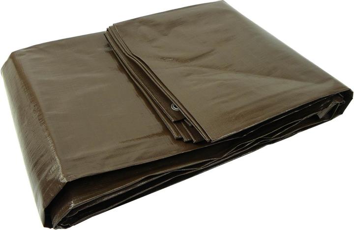 GEKO PP/PE tarpaulin waterproof extra strong, brown, 5x6m (6 x 5 m)
