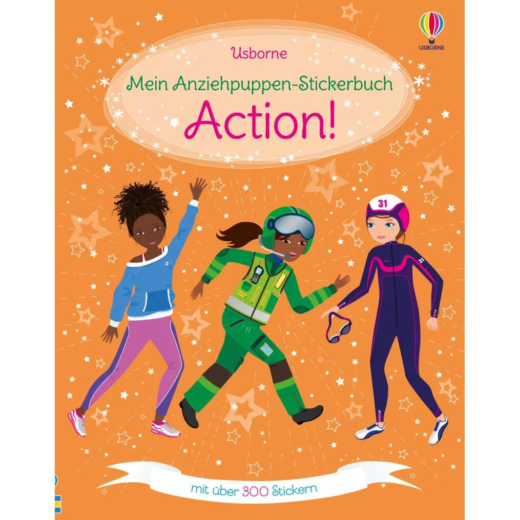 Usborne Publishing, Sticker, Mein Anziehpuppen-Stickerbuch: Action!