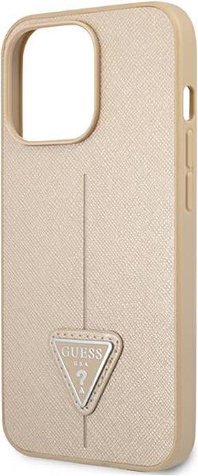 Produktbild Guess GUHCP14XPSATLE iPhone 14 Pro Max 6,7" beżowy/beige hardcase SaffianoTriangle Logo (Apple iPhone 14 Pro Max)