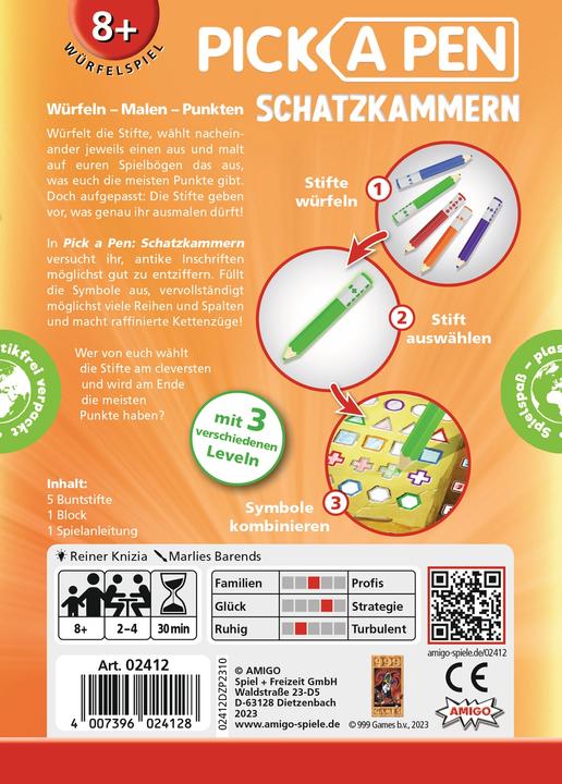 Actual product image Amigo Pick a Pen: Treasure Trove Dice Game (German)
