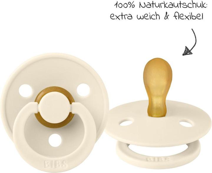 Immagine prodotto Bibs Succhietto in lattice colorato (simmetrico, 0-6 mesi), Avorio & Blush (2x, 0 - 6 Mesi)