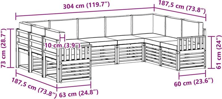 Produktbild vidaXL Outdoor-Sofa