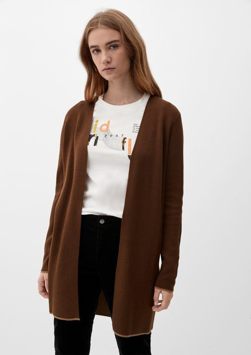 Produktbild s.Oliver Strickjacke Langer Double Face-Cardigan (36)