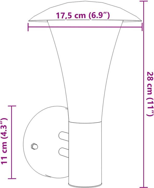 Image du produit vidaXL Aussenwandleuchte (E27, IP44)