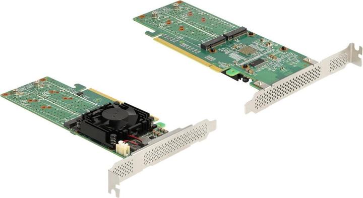 Actual product image Delock Host Bus Adapter PCI Express x16 - 4x NVMe M.2 Key M