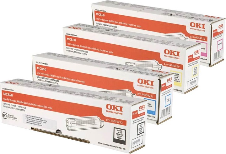 Produktbild OKI Original MC860 SET Set mit allen vier Farben (M, BK, C, Y)