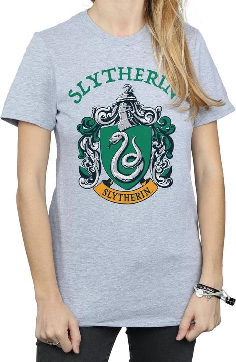 Actual product image Womens/Ladies Slytherin Crest Cotton Boyfriend T-Shirt (M)