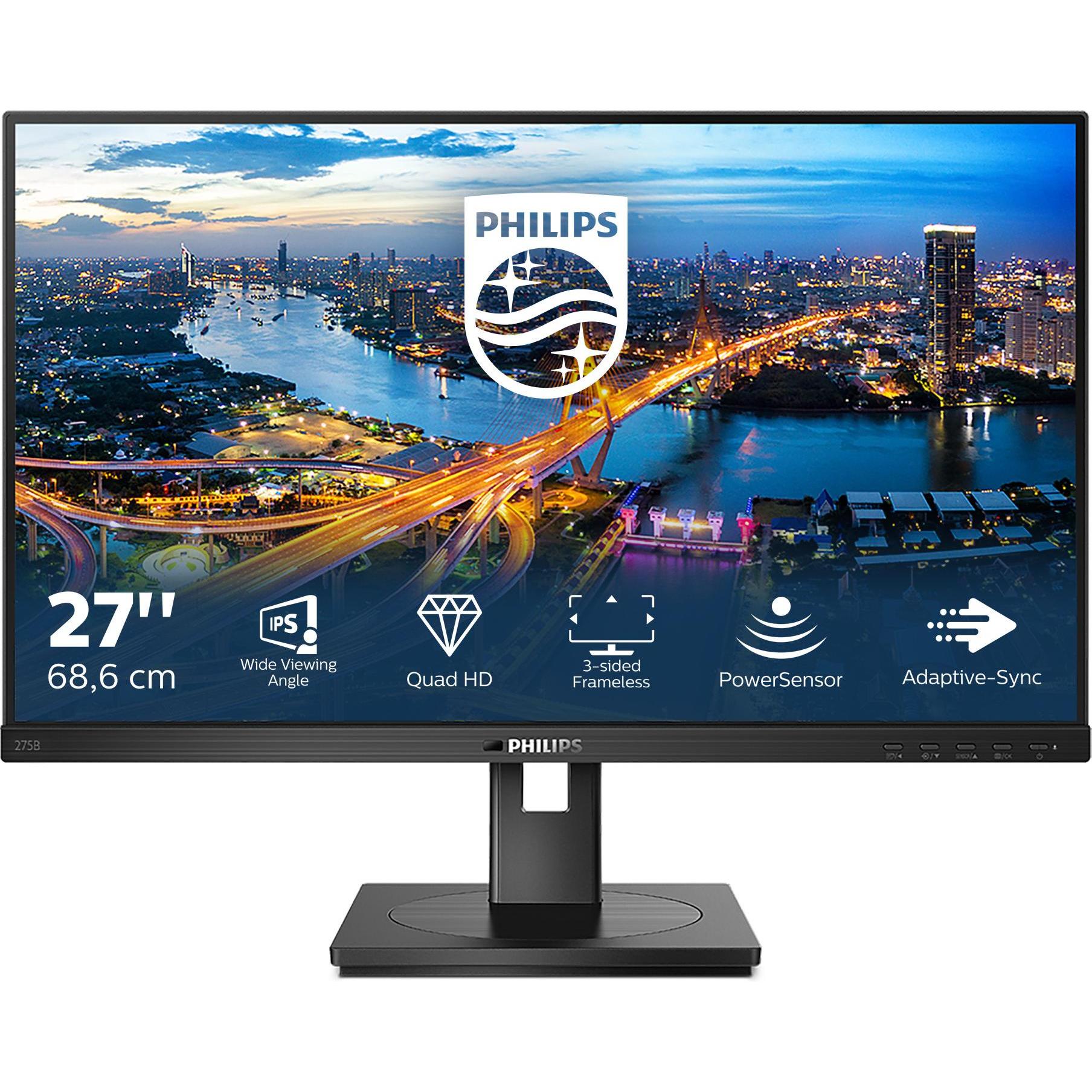 Philips 275B1/00 (2560 x 1440 Pixel, 27"), Monitor, Schwarz