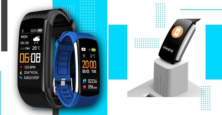 Actual product image Giewont Smart bracelet GW200-7, Black, additional blue bracelet