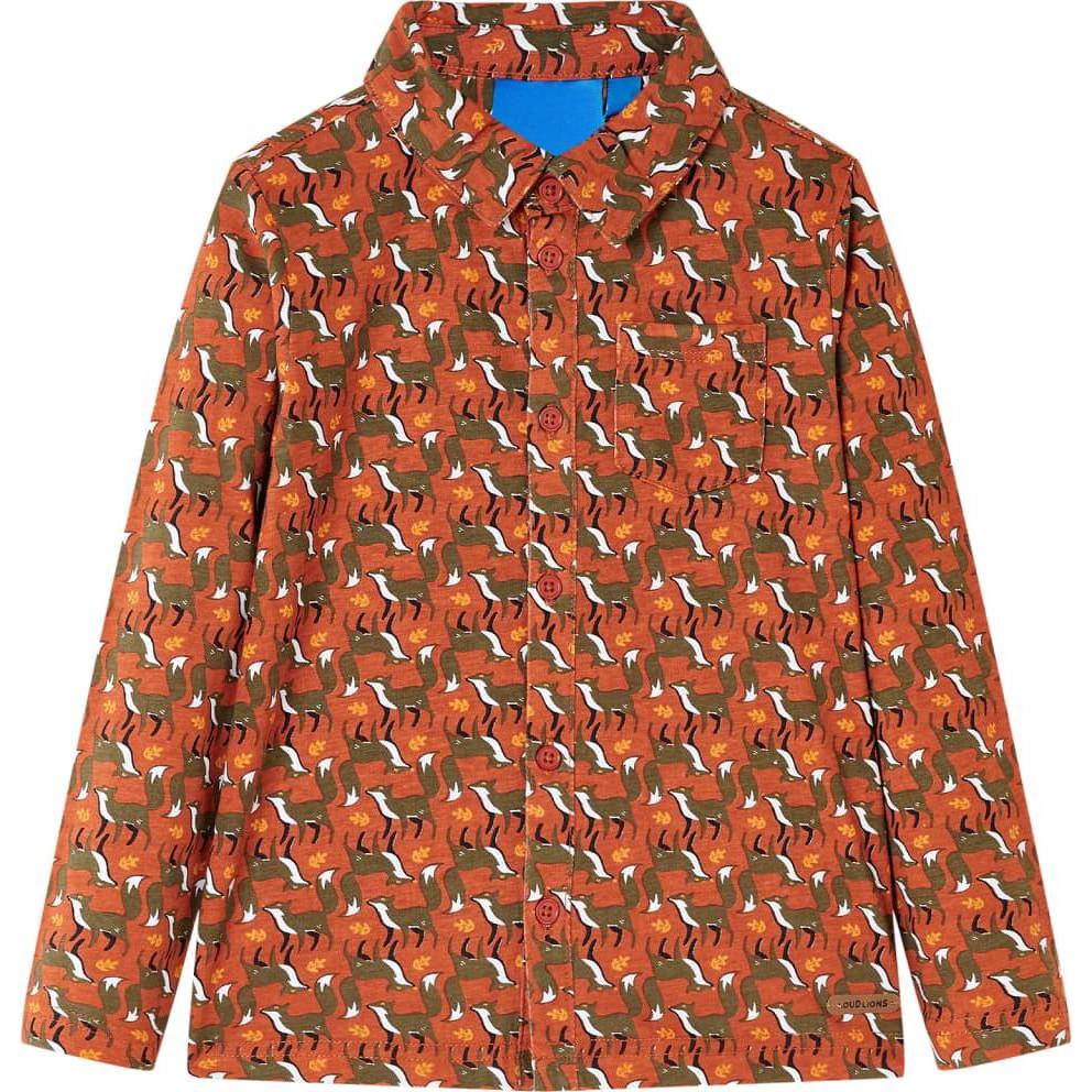 VidaXL, Jungen, Hemd, Kinderhemd Rostbraun 140,Material: 100 % Baumwolle,Farbe, Braun, (140)