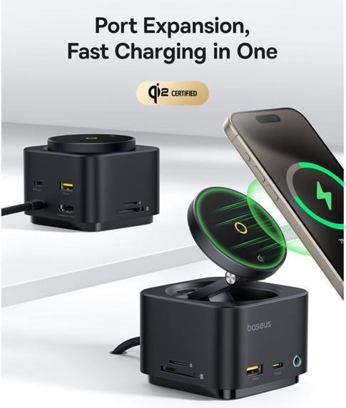 Actual product image Baseus MagPro 7-in-1 USB-C Hub (USB-C, 7 Ports)