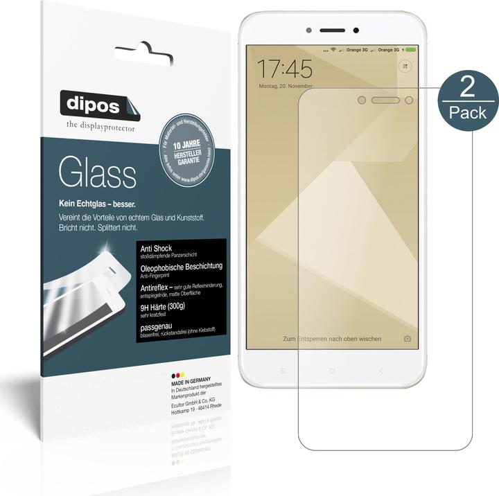 Immagine prodotto Dipos Pellicola Protettiva Anti-Shock (2 Pezzo/i, Xiaomi Redmi 4X)