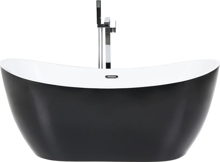 Produktbild Beliani Badewanne freistehend schwarz oval 170 x 77 cm ANTIGUA (240 l, 77 cm, 170 cm)