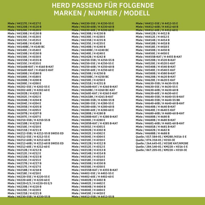 Nutritional values and ingredients Europart Türdichtung passend für Miele 6432220 rundum 4Haken für Backofen Herd