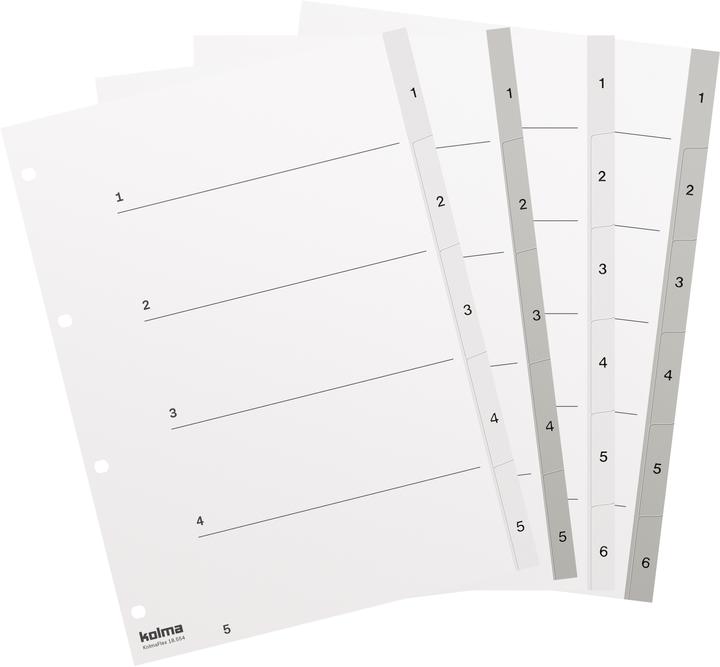 Immagine prodotto Kolma Indice A4 forte 1-6 6 pezzi bianco