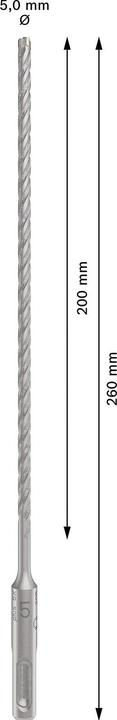 Produktbild Bosch Zubehör PRO SDS plus-5X Hammerbohrer, 5 x 200 x 260 mm (5 Millimeter)