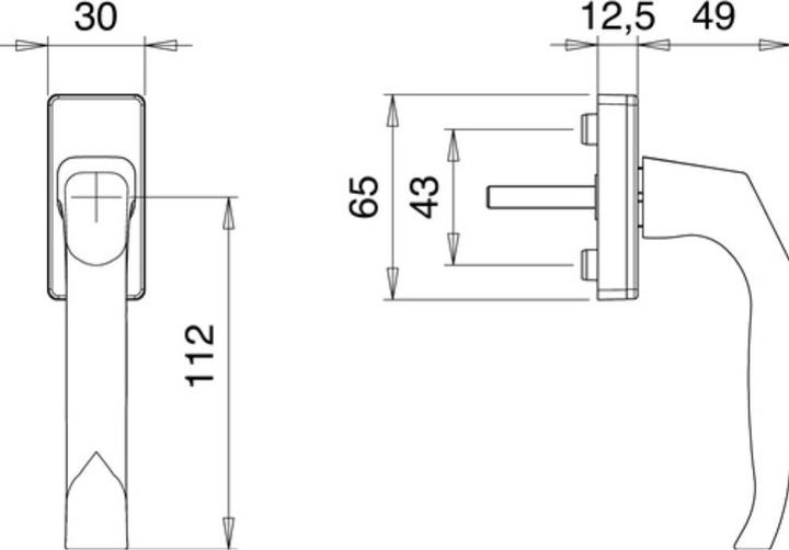 Actual product image EDI Window handle 1003/1035 aluminium F9016 / traffic white 35 mm standard