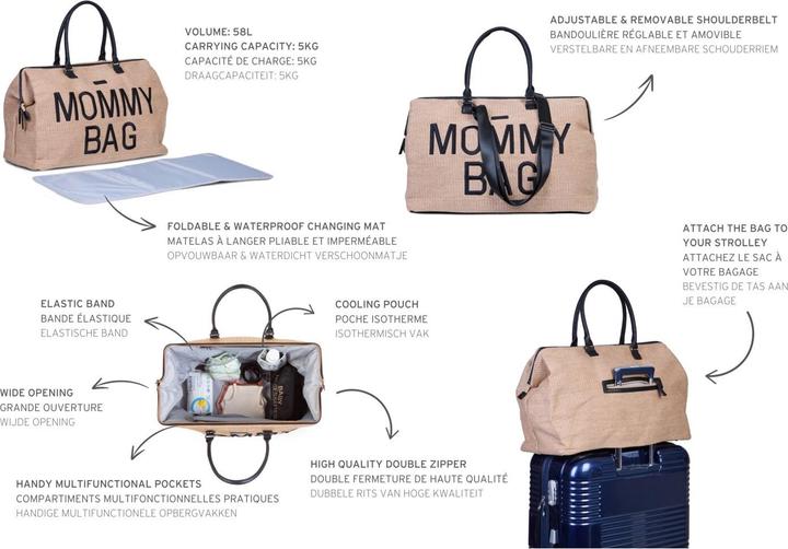 Immagine prodotto Childhome Borsa Mamma Grande Borsa Mamma, Look Rafia