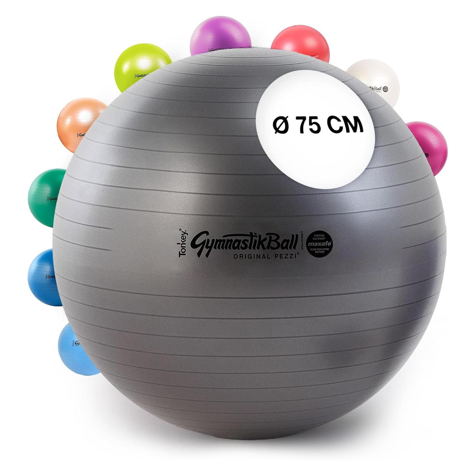 PEZZI - Palla originale Pezziball MAXAFE 53 cm con ciotola per pallone da seduta, colore: Antracite