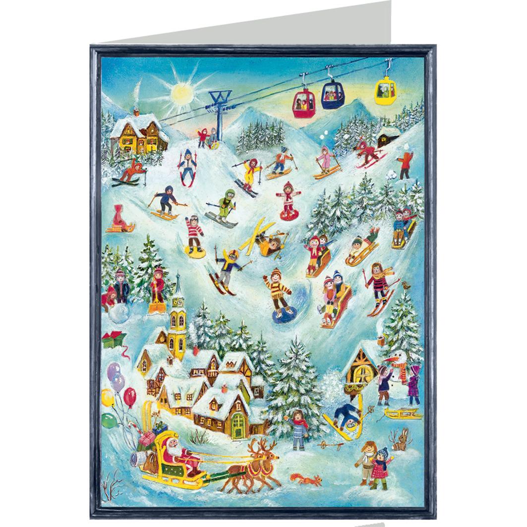 Richard Sellmer, Grusskarte + Briefpapier, Skifahre (1 Stk.)