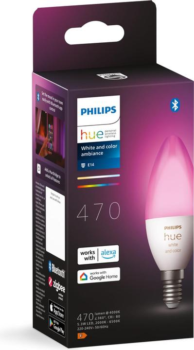 Actual product image Philips Hue White & Color BT (E14, 5.30 W, 470 lm, 1 x, G)