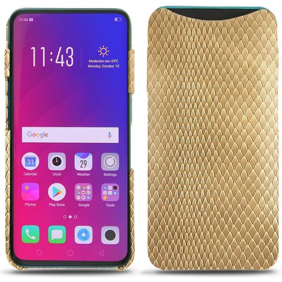 Noreve Lederschutzhülle (Oppo Find X), Smartphone Hülle, Beige