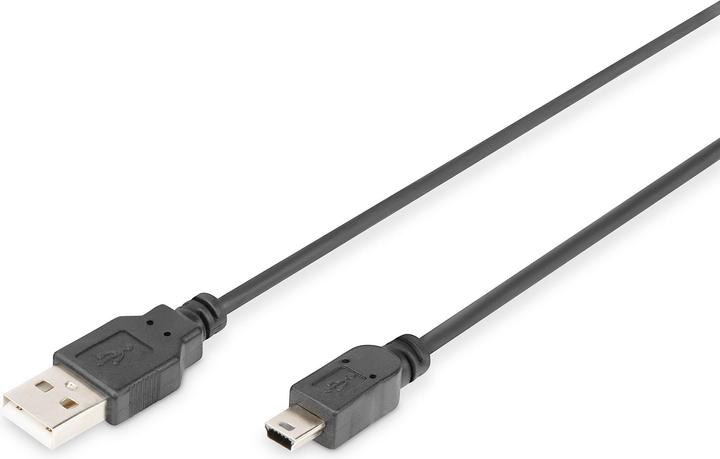 Actual product image Digitus USB 2.0 connection cable, type A to mini B bw (3 m, USB 2.0)
