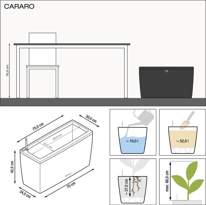 Image du produit Lechuza Cararo (75 x 30 x 43 cm)