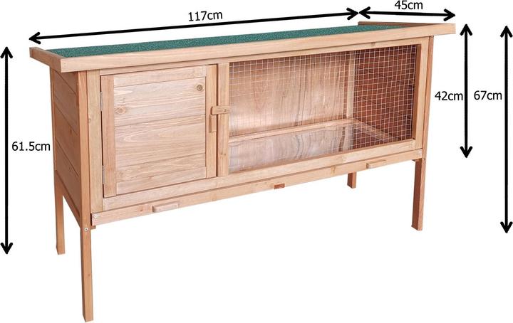 Produktbild HTI-Living Hasenstall aus Holz Kleintierstall mit herausziehbarer Wanne für leich