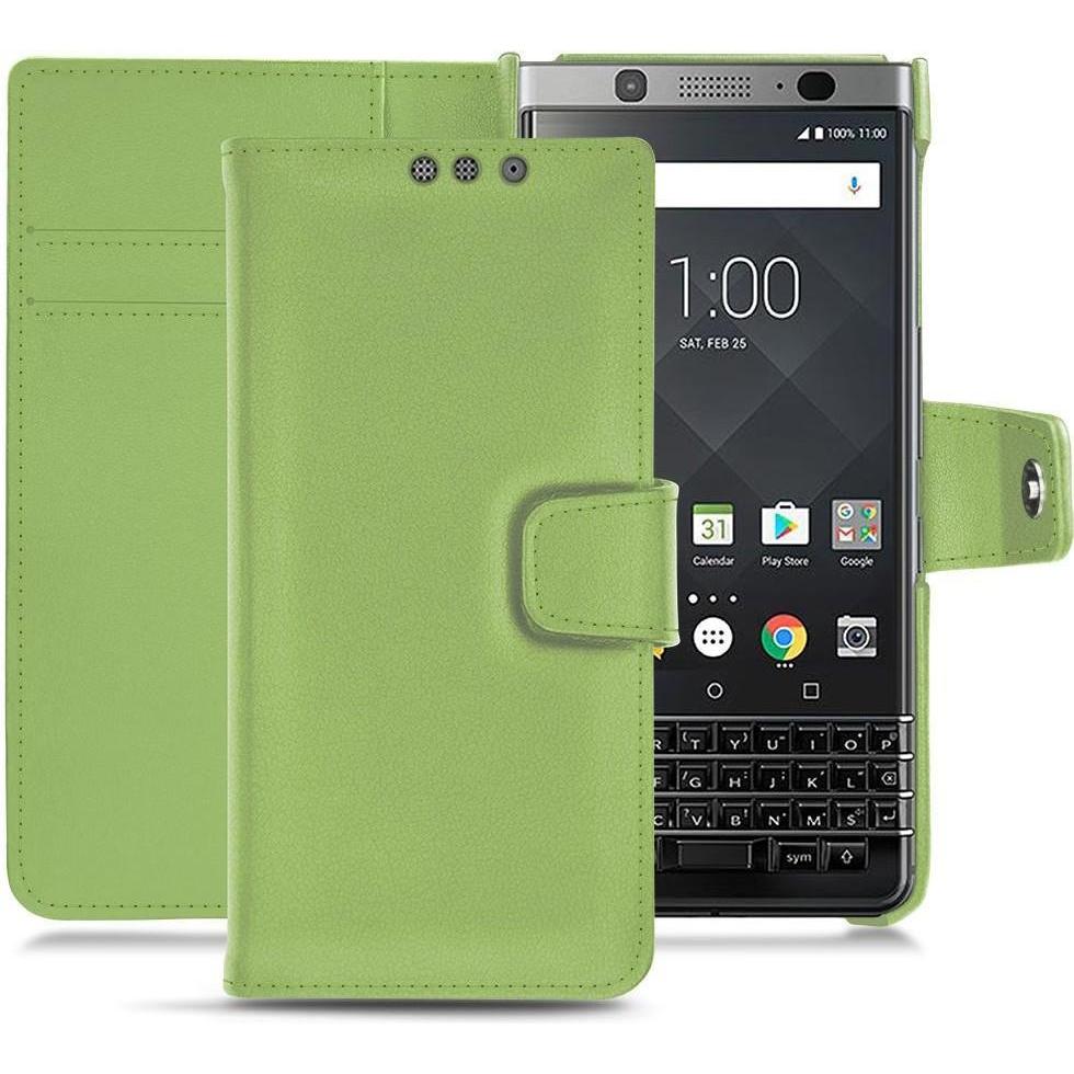 Noreve Lederschutzhülle Wallet (Blackberry KEYone), Smartphone Hülle, Grün