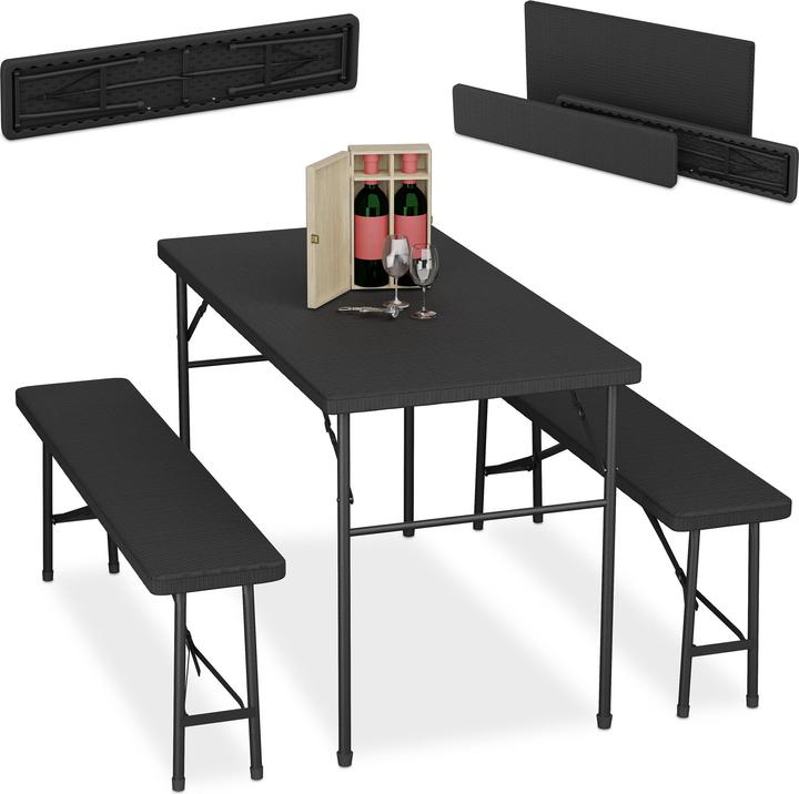 Produktbild Relaxdays 3-tlg. Bierzeltgarnitur (120 cm)