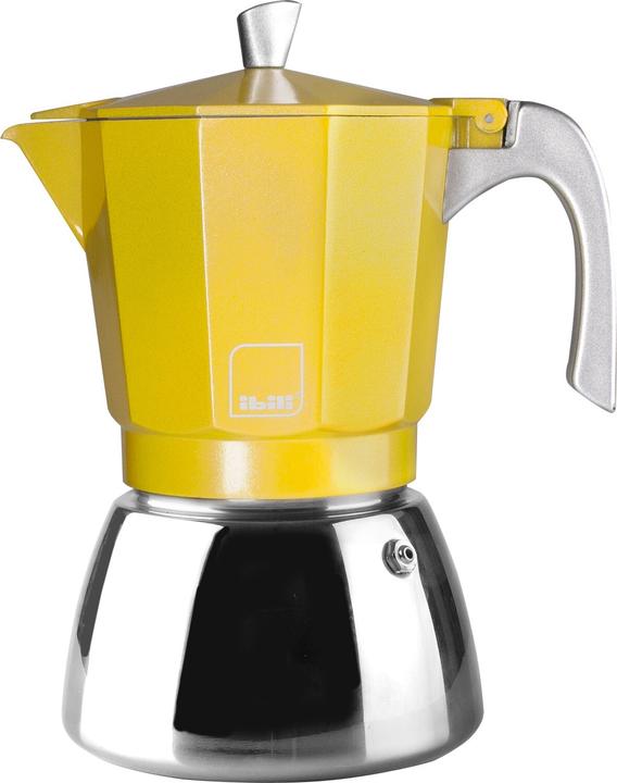 Image du produit Ibili Cafetière espresso Elba jaune 150 ml Jusqu'à 3 tasses, utilisation simple (3 Tasses)