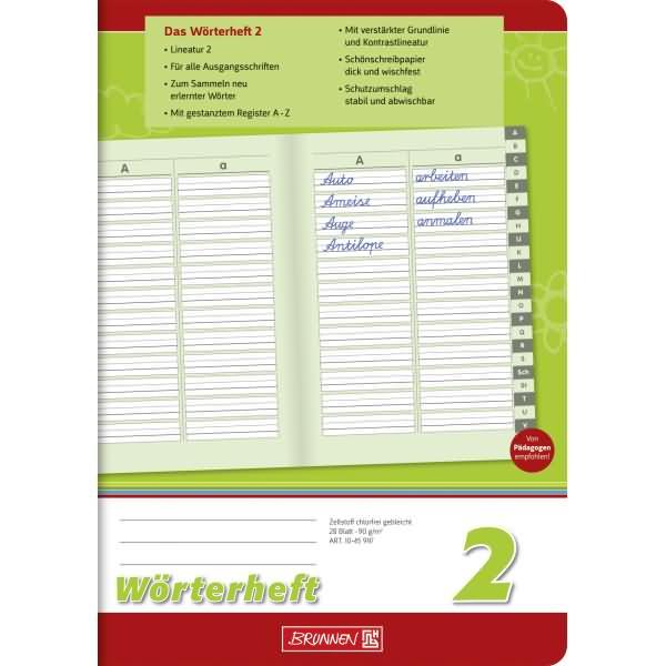Actual product image Exercise book Words ruled 2 lined DIN A5 without margin, 16 sheets (A5)