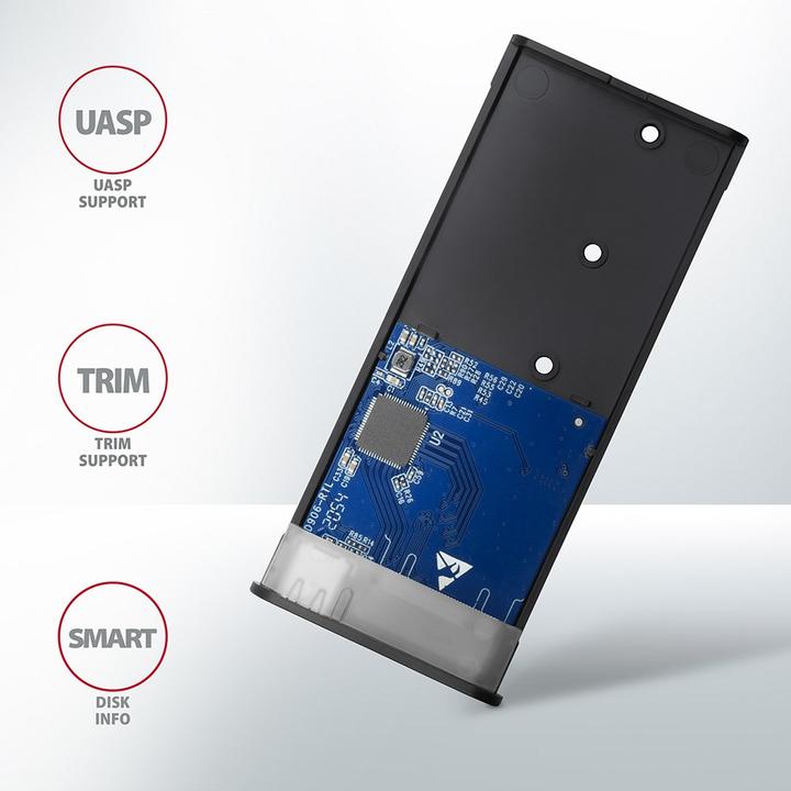 Actual product image Axagon EEM2-SG2 external enclosure for M.2 SSDs USB-C 3.2 Gen 2 (M.2)