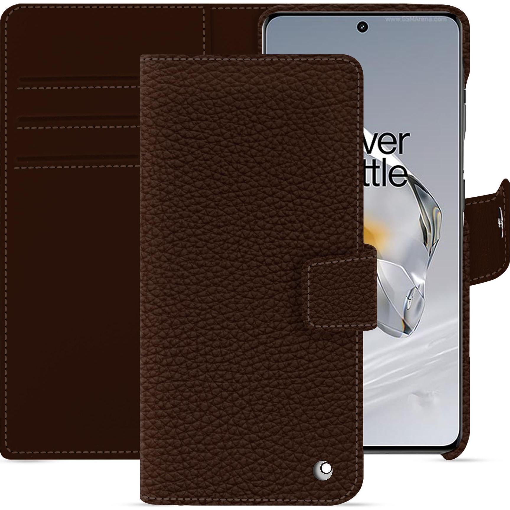 Noreve Lederschutzhülle Oneplus 12 (OnePlus 12), Smartphone Hülle, Braun