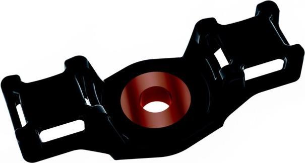 Actual product image HellermannTyton HDM375BDM4W-R-PA66HIRHSUV-BK (100) Mounting base 89x35 151-0210 (Fixing loops, 89 mm, 100 pcs.)