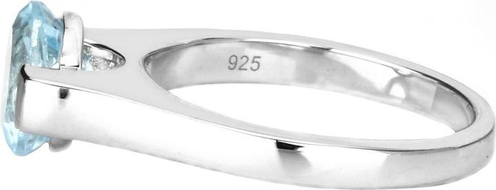 Immagine prodotto Xen Anello con topazio blu solitario in argento 925 placcato in rodio (56, 925 Argento)
