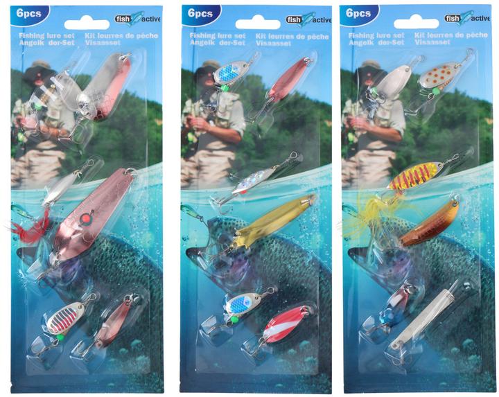 Immagine prodotto Fish active Set di esche da pesca 6pcs, 3ass
