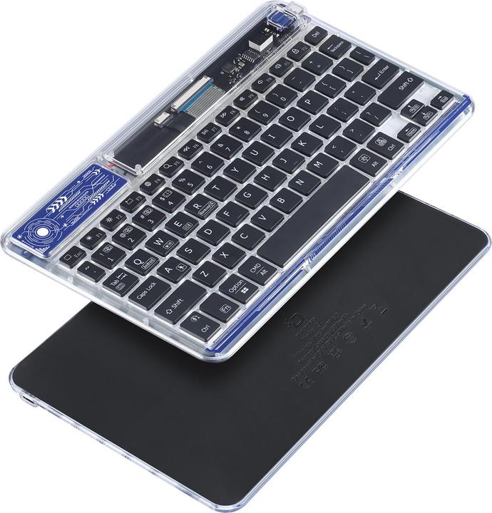 Produktbild Dux Ducis Keyboard (CK Series) Wireless for Laptop / Tablet / Phone - Transparent (Eng. Int., Kabellos)