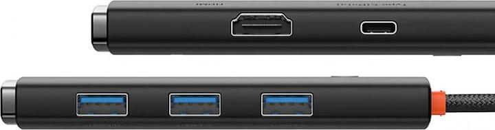 Produktbild Baseus HUB Lite Series 5-Port USB-C to HDMI+USB3.0x3+PD (Black) (USB-C, 5 Ports)