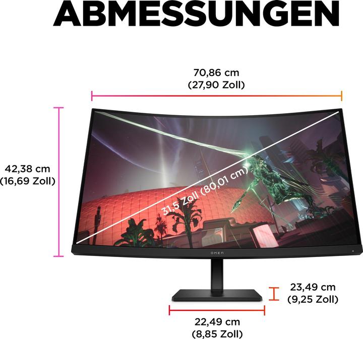 Immagine prodotto HP Omen 32c (2560 x 1440 pixel, 31.50")