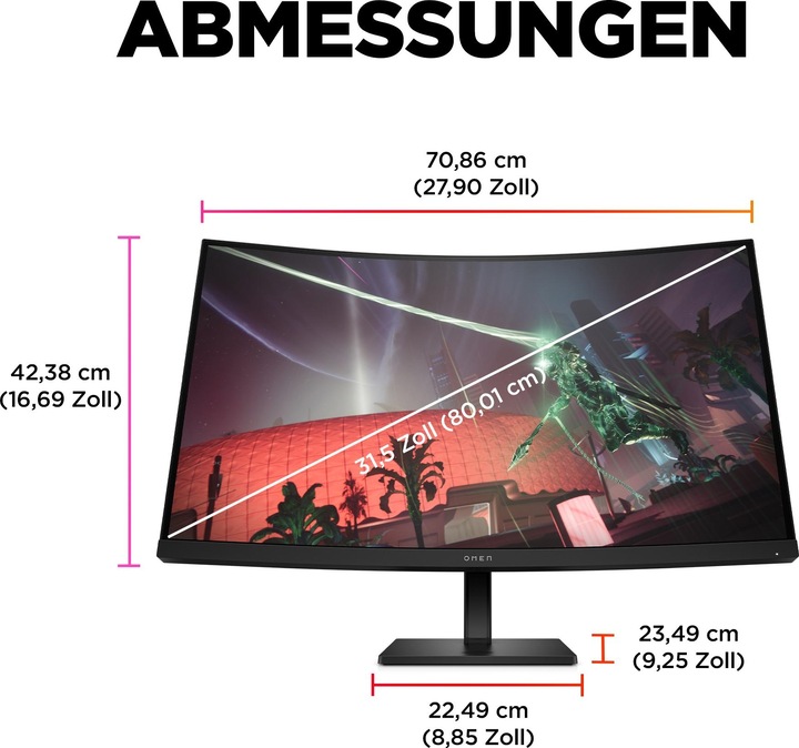 Produktbild HP Omen 32c (2560 x 1440 Pixel, 31.50")
