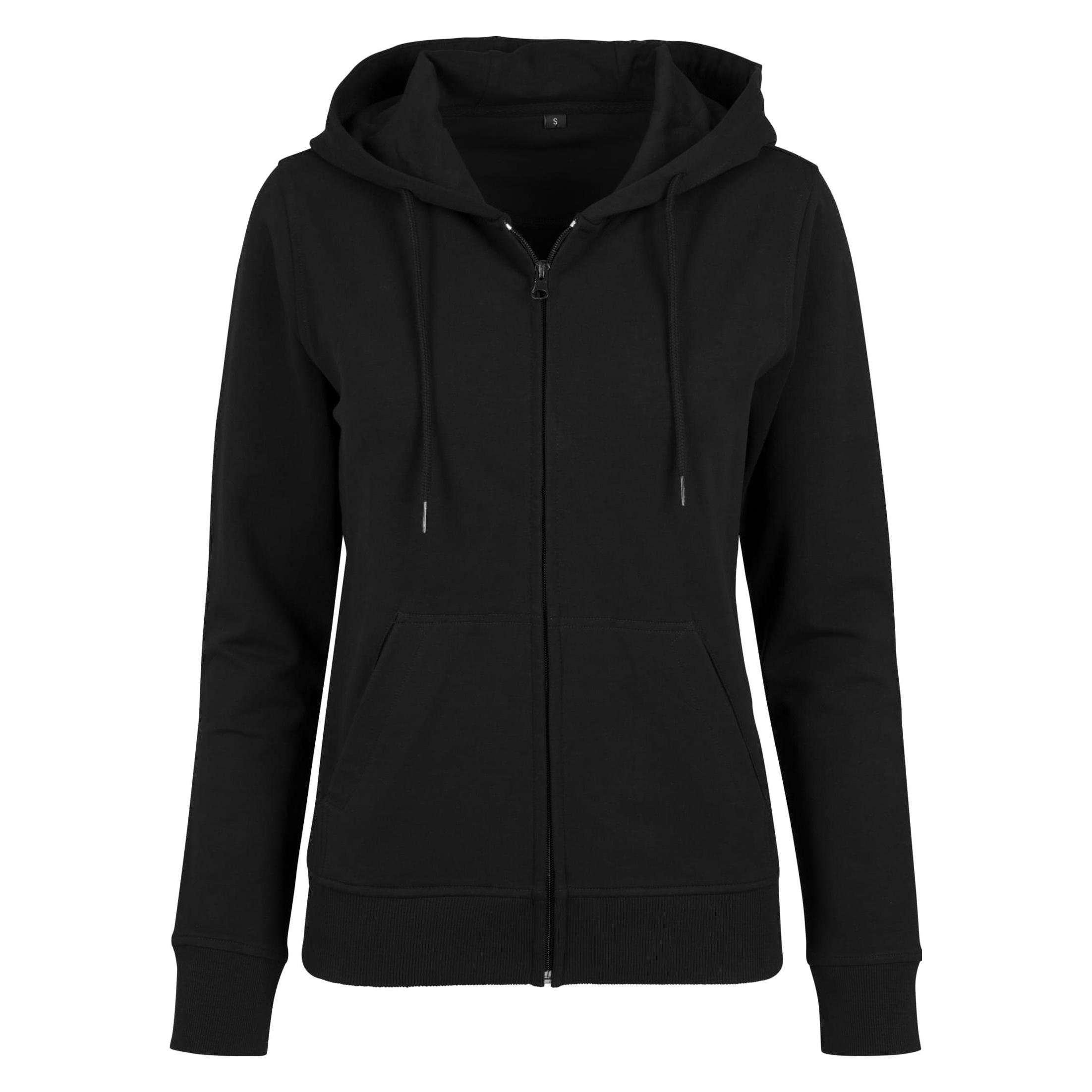 Build Your Brand, Damen, Pullover, Ladies' Terry Zip Hoody, Schwarz, (Xs)