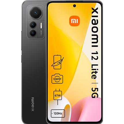Xiaomi 12 Lite (256 GB, Black, 6.55", Dual SIM, 5G), Smartphone, Schwarz