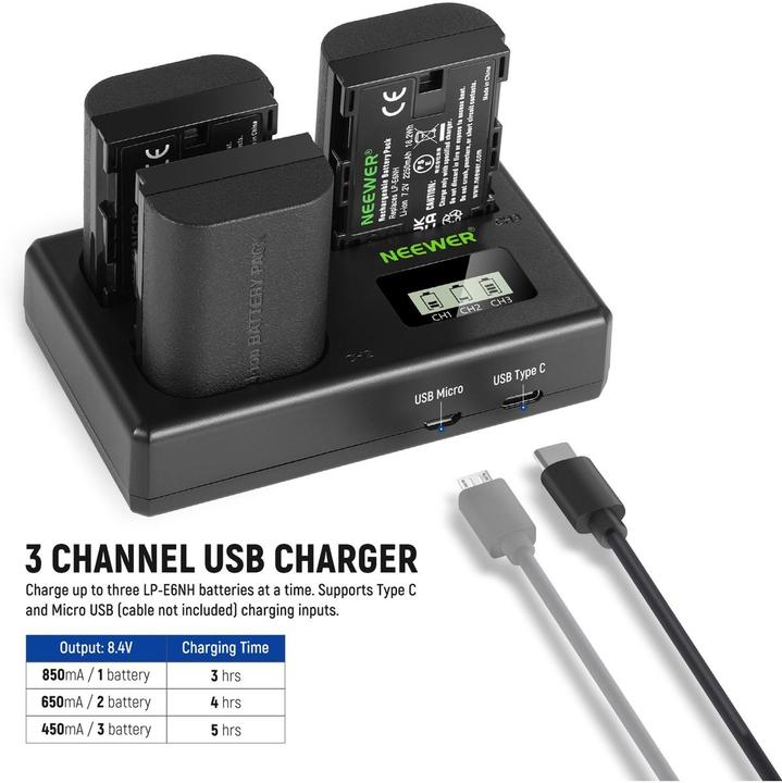 Actual product image Neewer LP-E6NH (Camera battery, Camera battery charger)