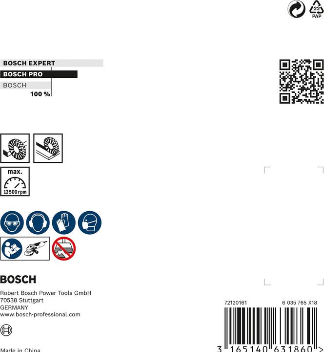 Produktbild Bosch Professional Zubehör PRO Stainless Steel heavy Scheibenbürste, 115 x 0,5 mm, Gewinde