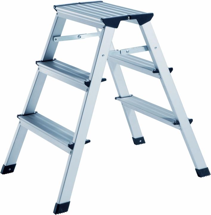 HP Autozubehör Gradini pieghevoli con piattaforma 3 Altezza piattaforma 630 mm Alluminio mobile (Stile, 71.50 cm)