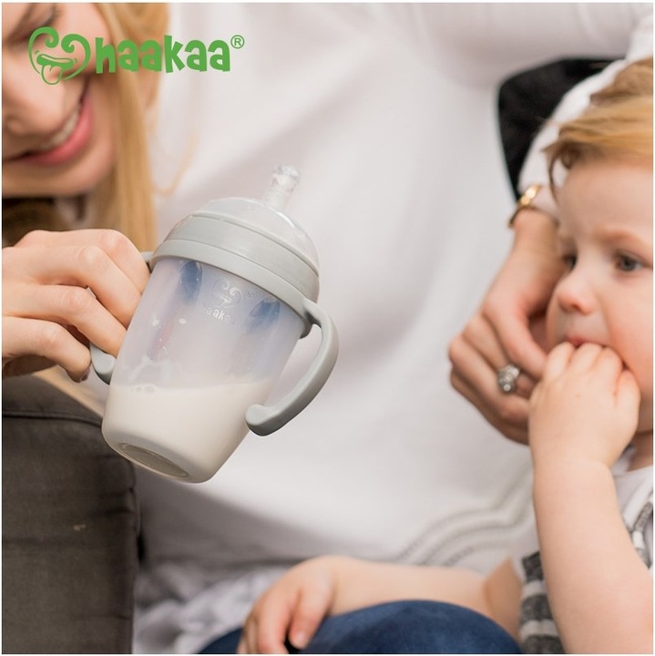 Actual product image Haakaa Generaion 3 Drinking Bottle Attachment with Automatic Straw Set - Grey
