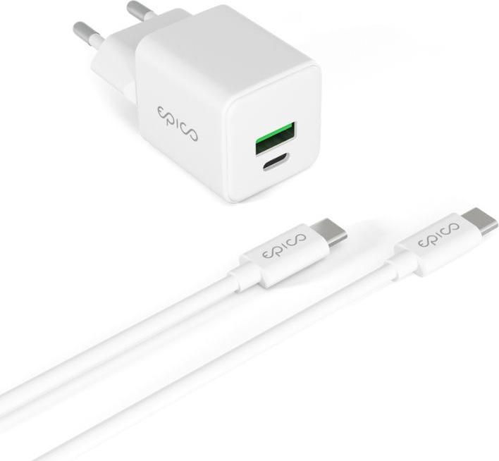 Actual product image Epico UltraBoost EA20 GaN Wall Charger Bundle (20 W, 2 ports)
